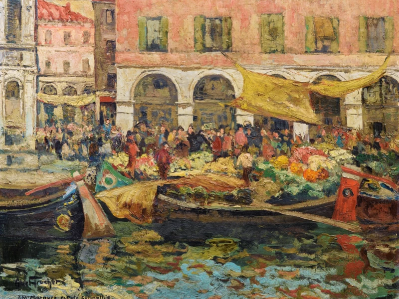 1857-Louis Abel-Truchet - Il mercato della verdura a Venezia